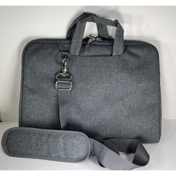 Voova Gray Padded Notebook Sleeve Bag with Strap - Picture 2 of 12